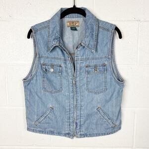 Vintage Y2K Boxy‎ Denim Vest
